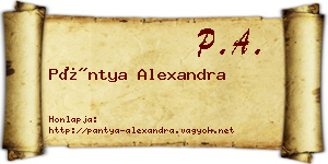 Pántya Alexandra névjegykártya